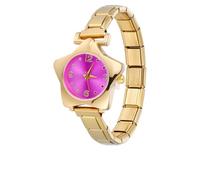 Loozykit Italian Charm bracelet silver gold 9mm Italian Charms for bracelets for women men italian charms Star watch detachable italian style charms Ladies Watches Girl Gift(Star rose red)