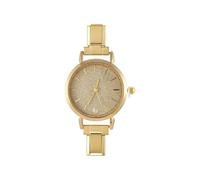 Loozykit Italian charm bracelet silver gold watch head 9mm Italian charms watch men stainless Geometric dial module watch detachable charms Ladies Watches girl boy Gift(Golden white 5.7 * 2.5cm)