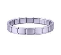 Loozykit Italian charm bracelet Starter Bracelet gold silver bangles for women Stainless Italian Charms bracelet for all classic 9mm charm detachable module bangle girl gift(Matte purple 18cm)