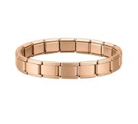 Loozykit Italian charm bracelet Starter Bracelet gold silver bangles for women Stainless Italian Charms bracelet for all classic 9mm charm detachable module bangle girl gift(Matte rose 18cm)