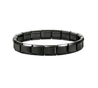 Loozykit Italian charm bracelet Starter Bracelet gold silver bangles for women Stainless Italian Charms bracelet for all classic 9mm charm detachable module bangle girl gift(Black 18cm)