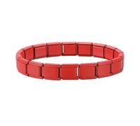 Loozykit Italian charm bracelet Starter Bracelet gold silver bangles for women Stainless Italian Charms bracelet for all classic 9mm charm detachable module bangle girl gift(China red 18cm)