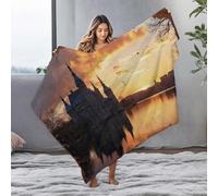 LOP Ashtray Castle Reflections: A Serene Sunset Scene Flannel Blanket Travel Blanket Easter Throw Blanket(150x200cm)
