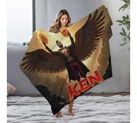 LOP Ashtray Ken: The Winged Warrior With Fiery Spheres Flannel Blanket Travel Blanket Easter Throw Blanket(125x150cm)