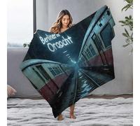 LOP Ashtray Neon Sign Connects Berliner To Oroocht In Abandoned Train Station Flannel Blanket Ashtray Throw Blankets For Couch(125x150cm)