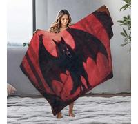 LOP Baby Blanket Fiery Night: The Winged Wolf'S Shadow Flannel Blanket Easter Gifts Large Blanket(125x150cm)