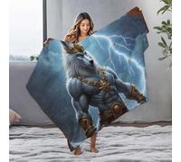 LOP Bag Thundering Wolf King: A Mythical Warrior'S Majesty Flannel Blanket Soft Blankets Thick Blanket(127x100cm)