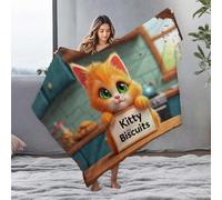 LOP Beach Blanket Kitty Biscuits: A Cute Cat'S Sweet Treat Flannel Blanket Blankets Custom Blanket With Picture(150x200cm)