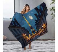 LOP Beach Blanket Midnight In Paris: A Moonlit Eiffel Tower Adventure Flannel Blanket Cute Throw Blanket Easter Throw Blanket(125x150cm)