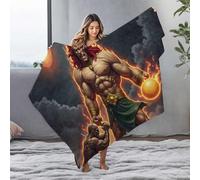 LOP Bed Blankets Flaming Giant Arm Wrestling With Solar Ball Flannel Blanket Throw Blankets For Couch Soft Blanket(127x100cm)
