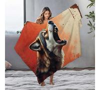 LOP Bed Blankets Roaring Wolf: A Bold And Powerful Wildlife Portrait Flannel Blanket Throw Blankets For Couch Soft Blanket(125x150cm)