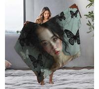LOP Big Blanket Butterfly Dreams: A Whimsical Portrait Flannel Blanket Beach Blanket Thick Blanket(127x100cm)