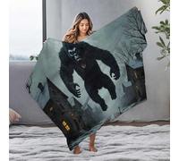 LOP Big Blanket Giant Gorilla Rampages Through Snowy Neighborhood Flannel Blanket Easter Throw Blanket Soft Blanket(127x100cm)