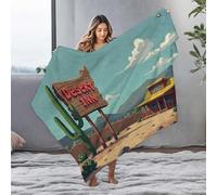 LOP Custom Blanket With Picture Desert Inn: A Rustic Oasis In The Sandy Wilderness Flannel Blanket Comfy Blanket Blanket Queen Size(125x150cm)