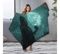 LOP Cute Throw Blanket Nightmare Moon: The Grim Reaper'S Haunting Presence Flannel Blanket Beach Blanket Fleece Blankets(125x150cm)
