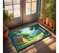 LOP Door Mats For Home Entrance Peaceful Cabin In The Woods With Lush Greenery And A Serene Path Doormat Farmhouse Kitchen Mats Outdoor Mat Large(65X90CM)