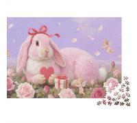 Lop-eared Rabbit 1000 Piece Adult Jigsaw Puzzles Jigsaws Challenging Game Family Challenging Educational Challenge Home Decoration for Adults And Kids Age 12 Years Up 1000pcs (75x50cm)