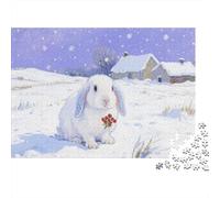 Lop-eared Rabbit 1000 Piece Jigsaw Puzzles for Adults Jigsaws Challenging Game Family Challenging Educational Challenge Home Decoration for Adults And Kids Age 12 Years Up 1000pcs (75x50cm)