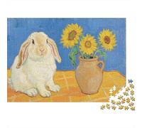 Lop-eared Rabbit 1000 Pieces Adult Jigsaw Puzzles Festive Gifts Family Challenging Educational Games Home Decoration for Adults And Kids Age 12 Years Up 1000pcs (75x50cm)
