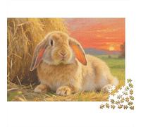 Lop-eared Rabbit 1000 Pieces Adult Jigsaw Puzzles Festive Gifts Family Challenging Educational Games Home Decoration for Adults And Kids Age 12 Years Up 1000pcs (75x50cm)
