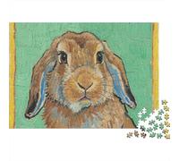Lop-eared Rabbit 1000 Pieces Jigsaw Puzzles for Adults Festive Gifts Family Challenging Educational Games Home Decoration for Adults And Kids Age 12 Years Up 1000pcs (75x50cm)