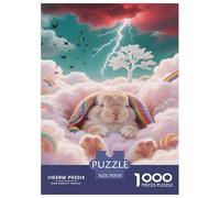 Lop-eared Rabbit Jigsaws for Adults Challenging Puzzle Games The Impossible Challenge 1000 Piece Difficult Hard Jigsaw Puzzles for Man And Woman with Letters on Back 70x50cm/1000pcs