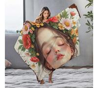 LOP Easter Gifts Floral Crown Dreams: A Whimsical Illustration Of Peaceful Slumber Flannel Blanket Travel Blanket Travel Blanket(127x100cm)