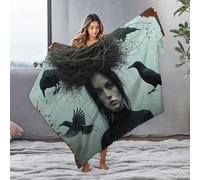 LOP Easter Gifts Raven'S Nest: A Mysterious Portrait With Birds Flannel Blanket Soft Blanket Plush Blanket(150x200cm)
