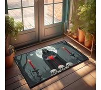 LOP Fall Front Door Mats Outdoor Death'S Embrace: A Moonlit Ritual With Blood-Tinged Hearts Doormat Farm Kitchen Rug Kitchen Rugs And Mats(50X80CM)