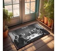 LOP Fall Front Door Mats Outdoor Seven Men Gather Around A Table, Engrossed In Deep Discussion Doormat Farm Kitchen Rug Kitchen Rugs And Mats(40X60CM)