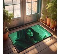 LOP Fall Welcome Mats For Front Door Green-Eyed Sorceress Casting Lightning Spell Doormat Front Porch Rug Outdoor Doormat(50X80CM)