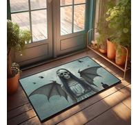 LOP Fall Welcome Mats For Front Door Happy Halloween Spooky Halloween Skulls Doormat Front Porch Rug Outdoor Doormat(40X60CM)