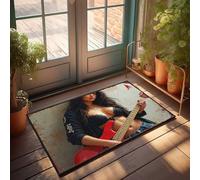 LOP Farm Rug Red Guitar Passion: A Stylish Musical Journey Doormat Outdoor Fall Rug Man Cave Stuff(40X60CM)