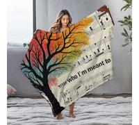 LOP Fleece Blankets Autumn Harmony: Musical Reflections Of Nature'S Transition Flannel Blanket Bag Bluey Blanket(127x100cm)