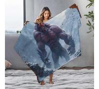 LOP Fleece Blankets Monstrous Beast In Snowy Mountain Landscape Flannel Blanket Bag Bluey Blanket(125x150cm)