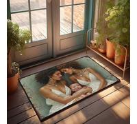 LOP Funny Door Mats For Front Door Two Women In White Dresses Holding A Baby Doormat Welcome Indoor Mat Bath Rugs For Bathroom Non Slip(40X60CM)
