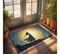 LOP Home Sweet Home Rug Silhouette Of Woman In Flowing Dress Against Celestial Spiral Bac Doormat Home Sweet Home Rug Home Door Mat(40X60CM)
