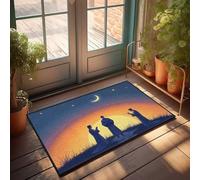 LOP Home Sweet Home Rug Three Figures In Robes Under A Starry Sky With A Crescent Moon Doormat Home Sweet Home Rug Home Door Mat(50X80CM)