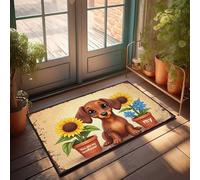 LOP House Mats Outdoor Funny Adorable Puppy With Sunflowers: 'You Are My Sunflower' Sign Doormat Mat Shoes Bathroom Mat Set(65X90CM)