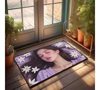 LOP Indoor Front Door Mat Floral Dreams: A Serene Portrait With White Flowers Doormat Floor Mats For Home Pool Decor(50X80CM)