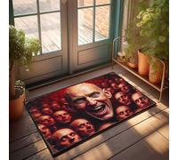 LOP Large Welcome Mats Outdoor Monstrous Crowd: A Fiendish Gathering Of Faces Doormat Spring Door Mat Outdoor Large Bath Mat(50X80CM)