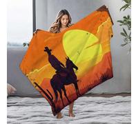 LOP Mom Blanket Riding Into The Sunset: A Western Adventure Flannel Blanket Blankets Queen Size Easter Blanket(125x150cm)
