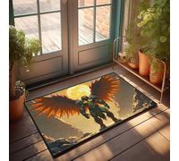 LOP Outdoor Mats For Home Entrance Monstrous Wings Illuminated By The Full Moon Doormat Holiday Rug Fall PorchBar Decorations For Man Mat(40X60CM)
