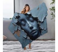 LOP Personalized Baby Blanket Breaking Through: The Sculpted Face Of Artistry Flannel Blanket Ashtray Warming Blanket(127x100cm)