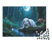 Lop Rabbit 1000 Pieces Adult Jigsaw Puzzles Jigsaws Challenging Game Family Challenging Educational Challenge Home Decoration for Adults And Kids Age 12 Years Up 1000pcs (75x50cm)