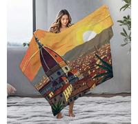 LOP Soft Blanket Dome Of Florence: A Sunset Serenade Flannel Blanket Easter Throw Blanket Warming Blanket(150x200cm)