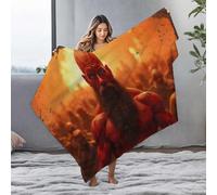 LOP Soft Blanket Muscular Warrior Amidst A Fiery Crowd Flannel Blanket Throw Blankets For Couch Big Blanket(150x200cm)