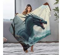 LOP Soft Blanket Raging Sea Dragon: A Mythical Creature Emerging From Turbulent Wa Flannel Blanket Cute Throw Blanket Blanket Queen Size(150x200cm)