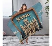 LOP Soft Blanket Sohman Castle: A Fairytale Fantasy In The Desert Flannel Blanket Cute Throw Blanket Blanket Queen Size(127x100cm)
