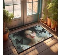 LOP Spring Door Mats For Outside Entry Butterfly Dreams: A Whimsical Portrait Doormat Exterior Door Mat Fall Rugs For Front Door(50X80CM)